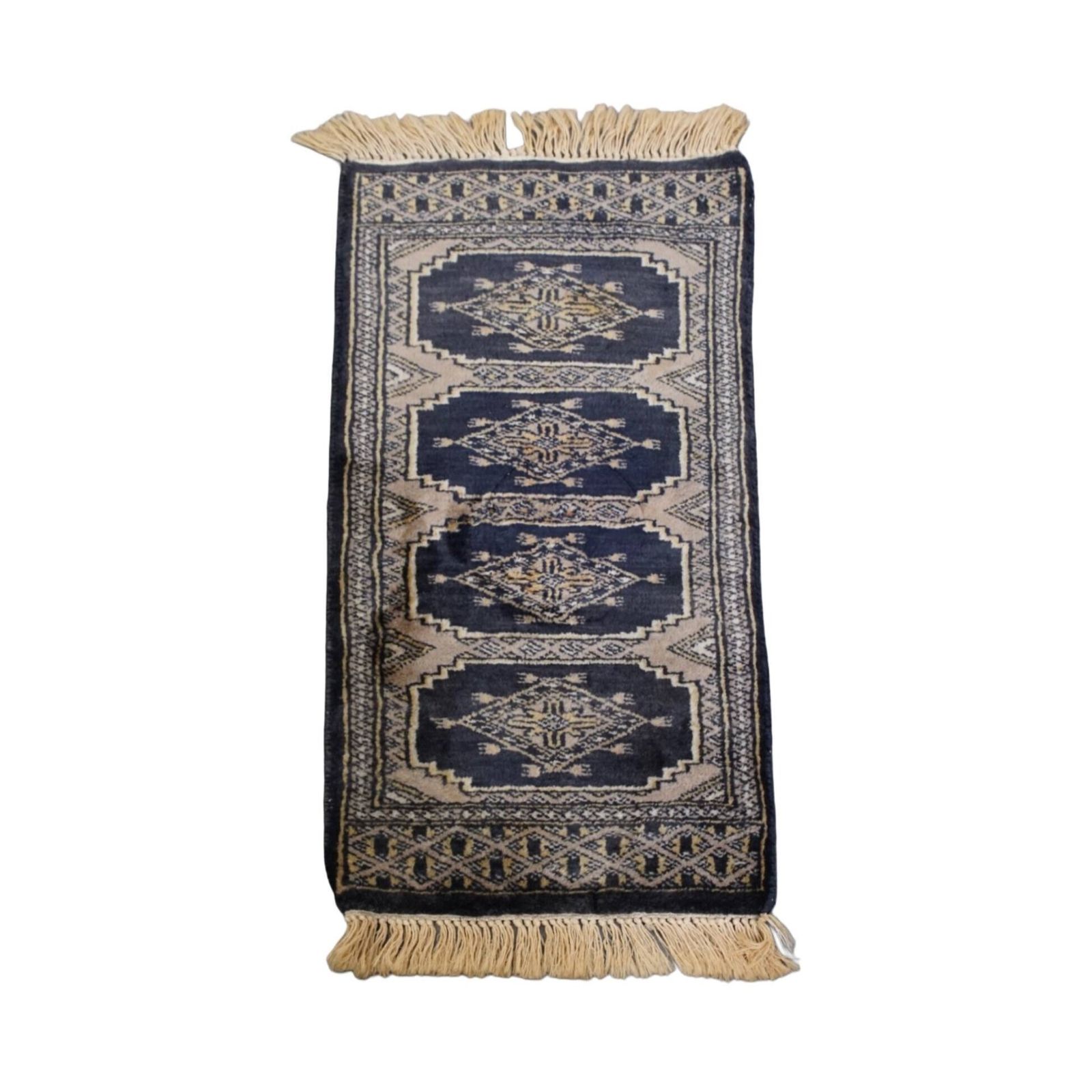 Sfeervol Decoratief Vloerkleed/Loper Met Blauwe En Beige Tinten – 71 X 32 Cm
