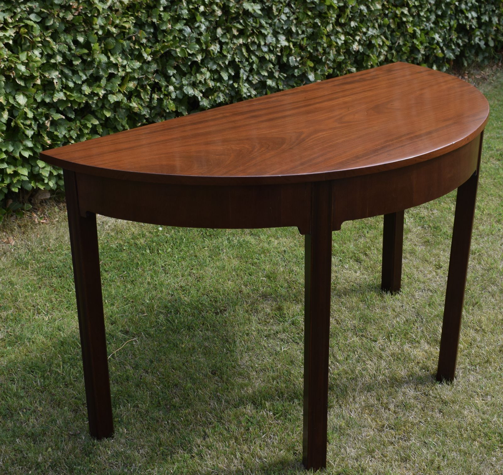 Georgian Period Mahogany Demi Lune Table photo vintage