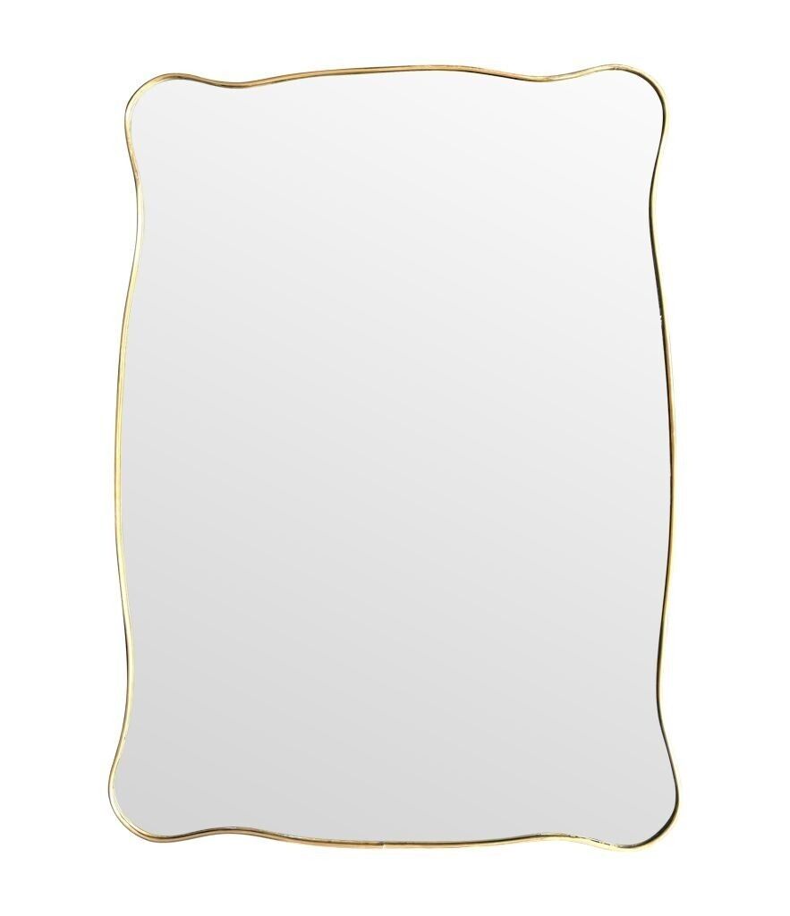 A Lovely Shaped, Landscape Or Portrait, Orignal Italian 1950s Brass Framed Mirror photo buy