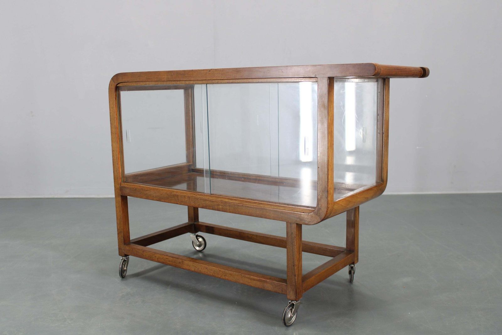 photo for sale 1930s Art Deco Walnut Serving Cart, Czechoslovakia