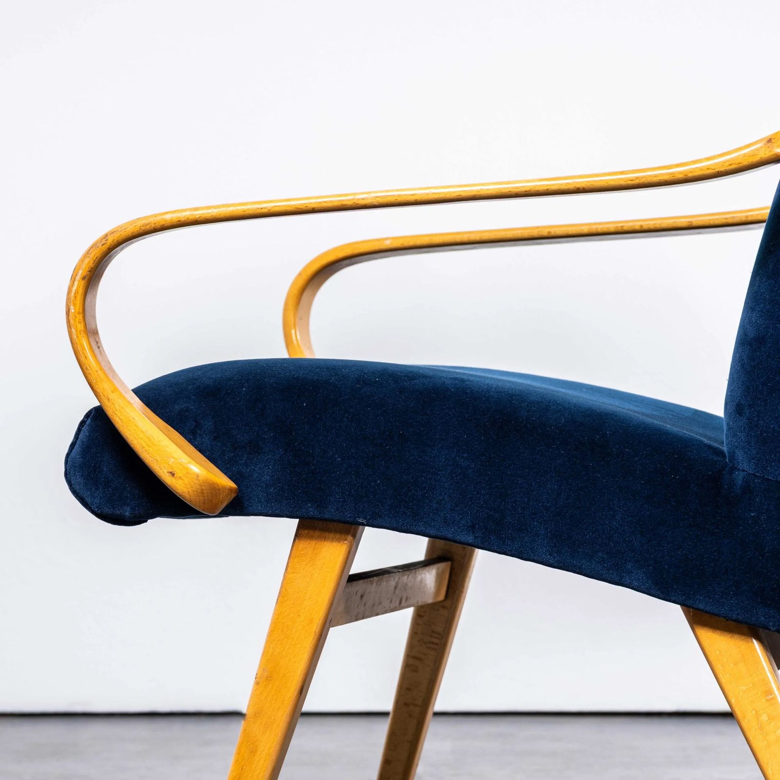 1950’s Jaroslav šmídek Navy Re Upholstered Armchairs – Pair photo 954.0