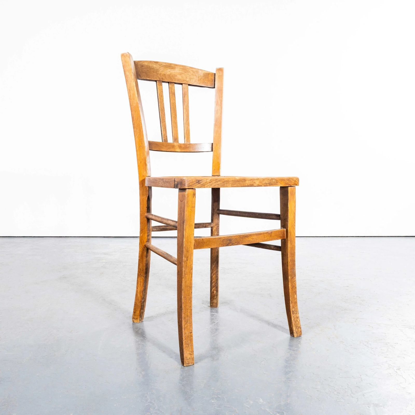 1950’s French Farmhouse Dining Chairs With Radial Patterned Seat – Set Of Four photo for sale