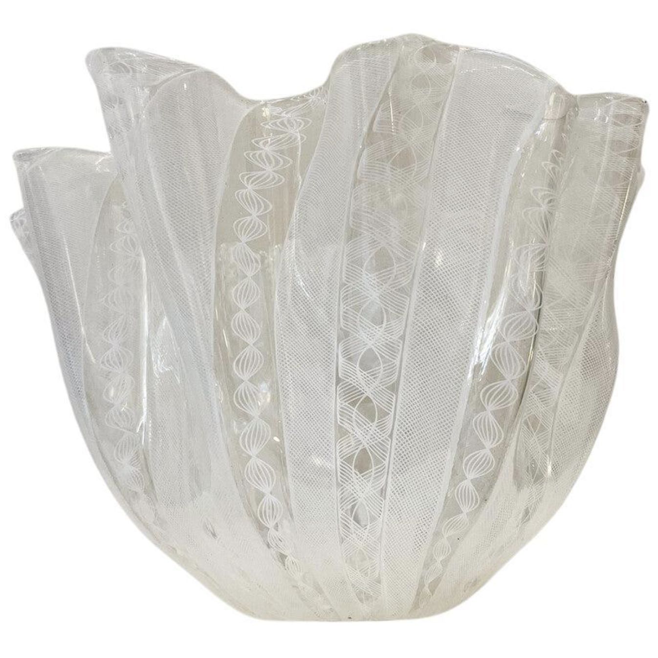 Vase “Fazzoletto Zanfirico” By Fulvio Bianconi For Venini, Italy, 1950s