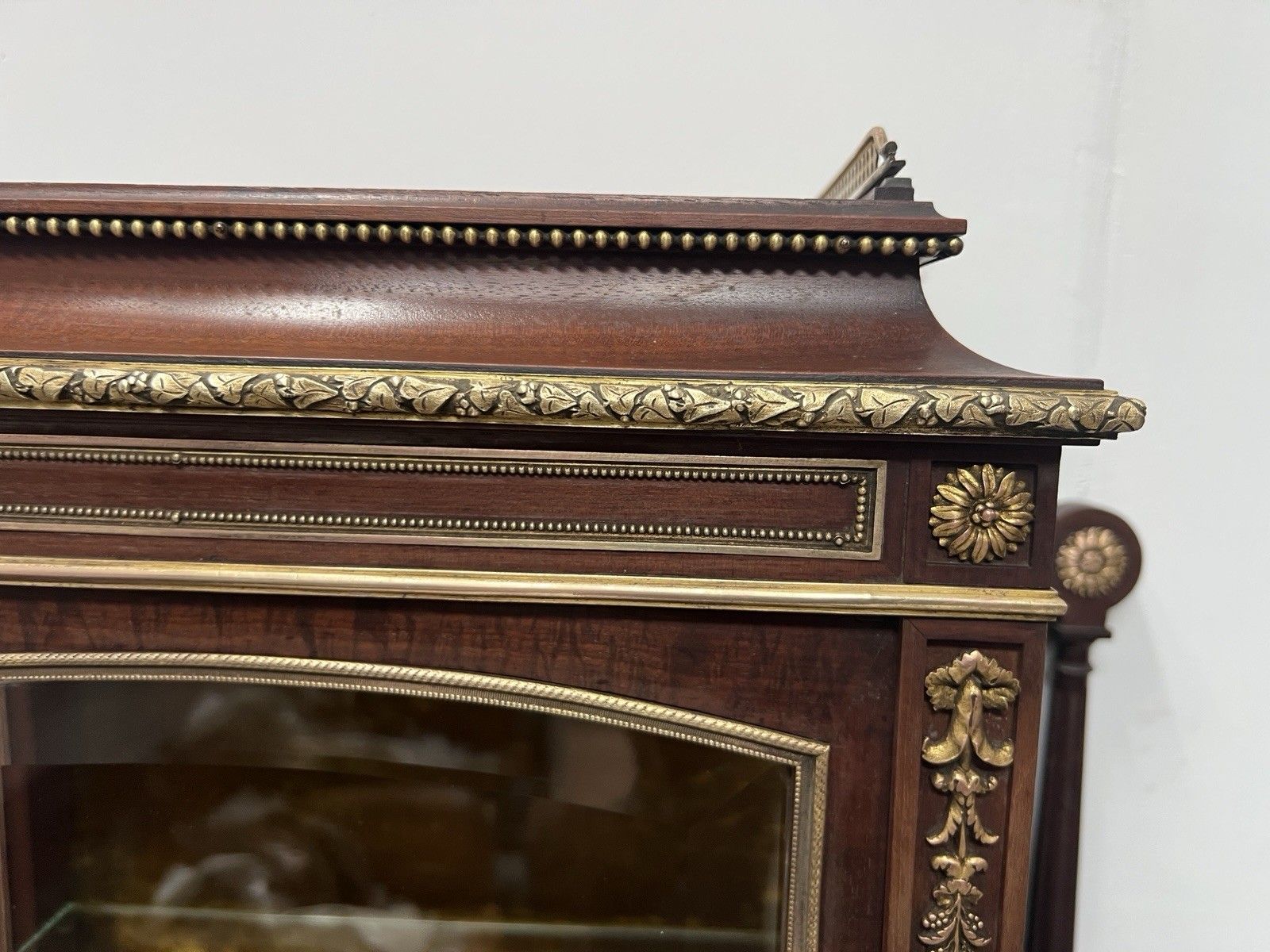 photo for sale Napoleon III Mahogany And Chiseled Bronze Display Cabinet 19th Century
