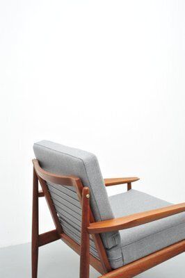 Teak Lounge Chair In Grey By Glostrup, 1958 photo 1197.0