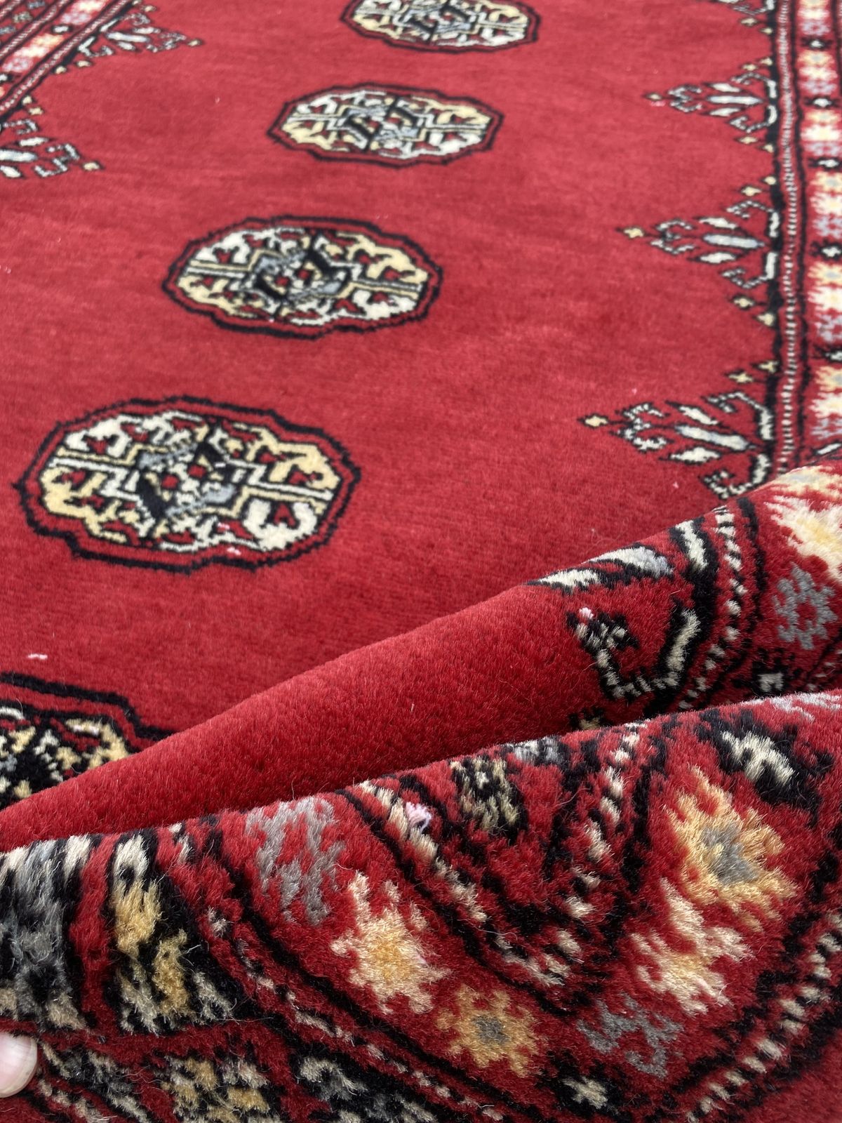Authentic Bokhara Rug Hand Knotted Afghan Carpet With Geometric Design 3x4 photo furniture