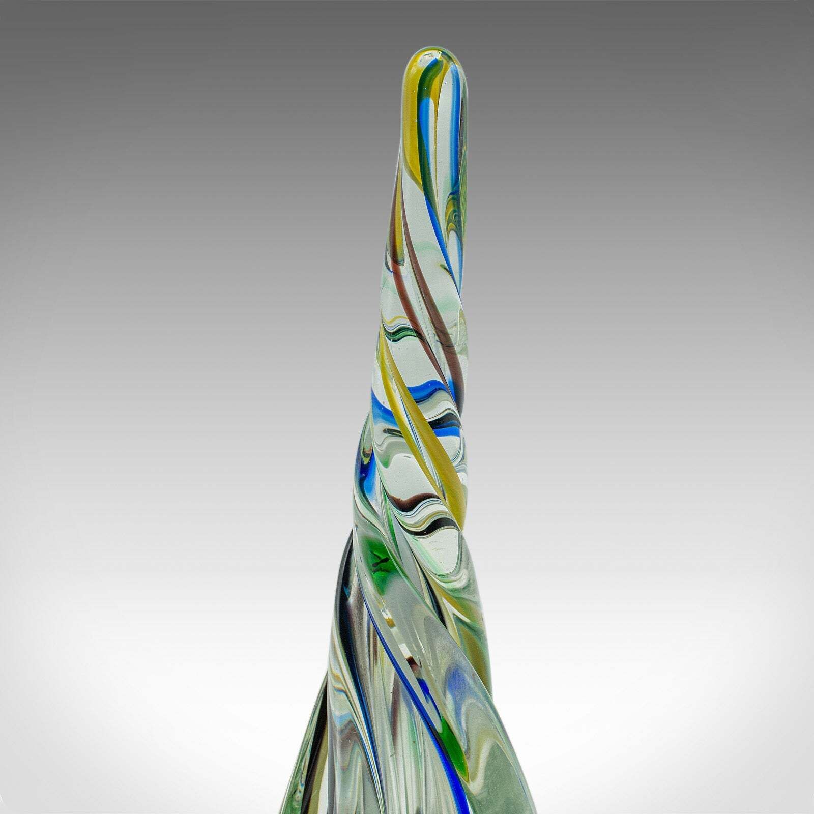 Vintage Murano Twist Vase, Italian, Art Glass Posy Sleeve, Paperweight, C.1980 photo vintage