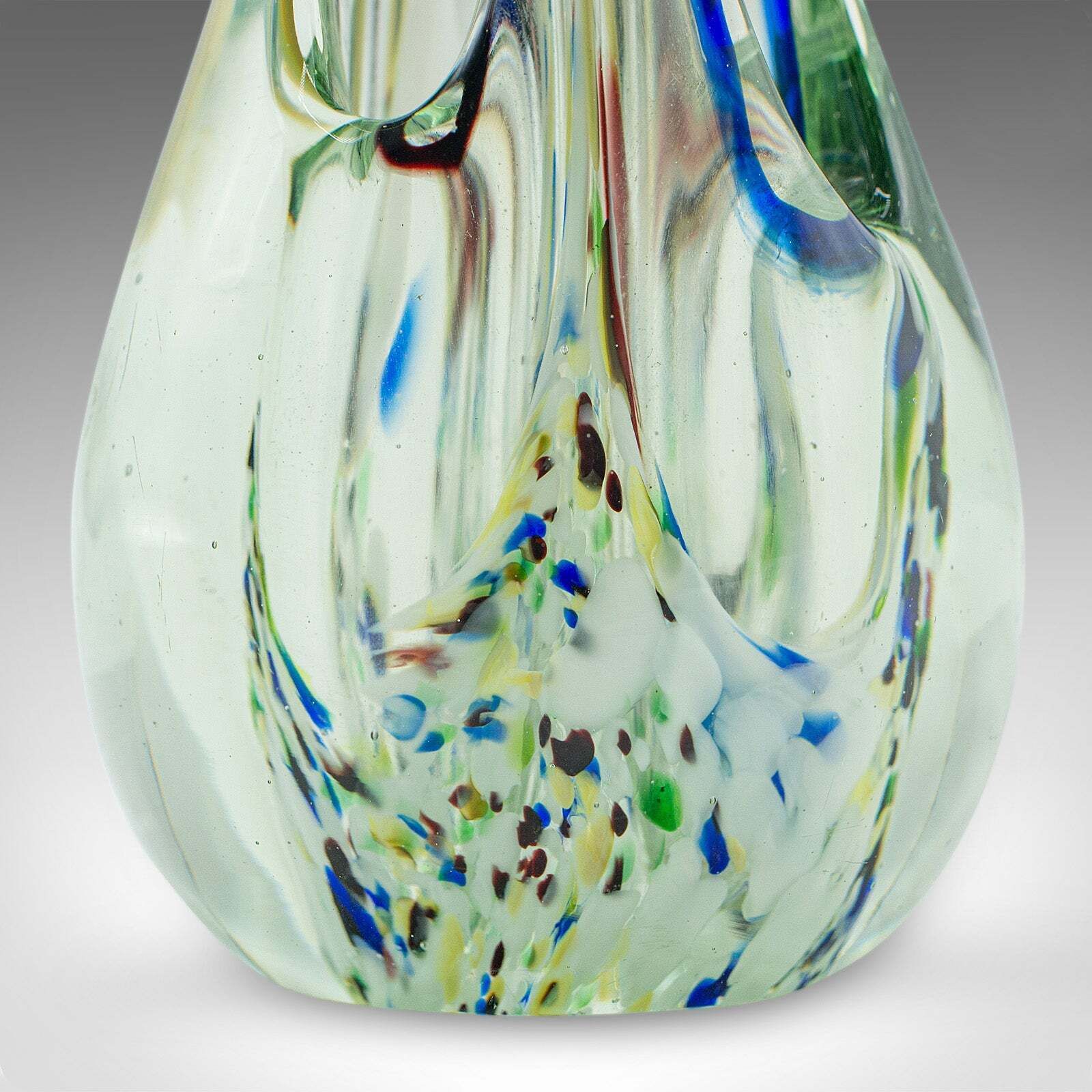 505.0 Vintage Murano Twist Vase, Italian, Art Glass Posy Sleeve, Paperweight, C.1980 photo