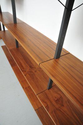 Swedish Walnut Shelving System By Pira, 1960s photo for sale