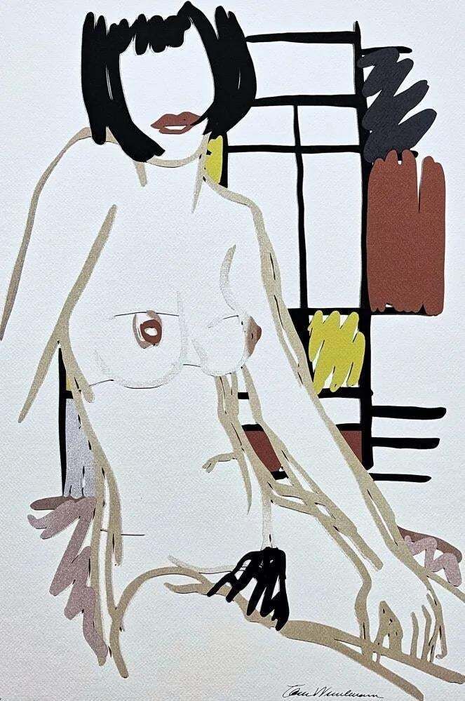 1990s After Tom Wesselmann "Monika Nude Sitting" Pop Art Serigraph photo furniture