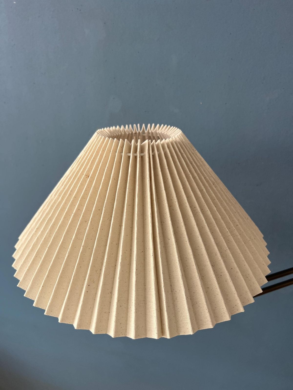 Brass Swivel Arm Mid Century Wall Lamp With Beige Pleated Shade photo buy