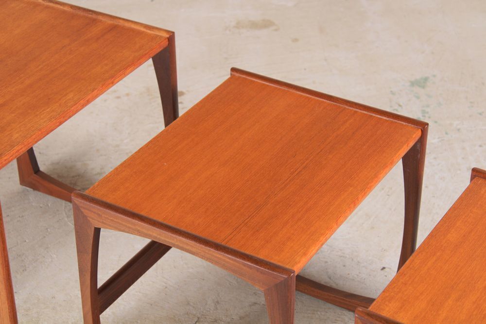 Midcentury Quadrille Teak Nest Of Tables C.1960 photo buy
