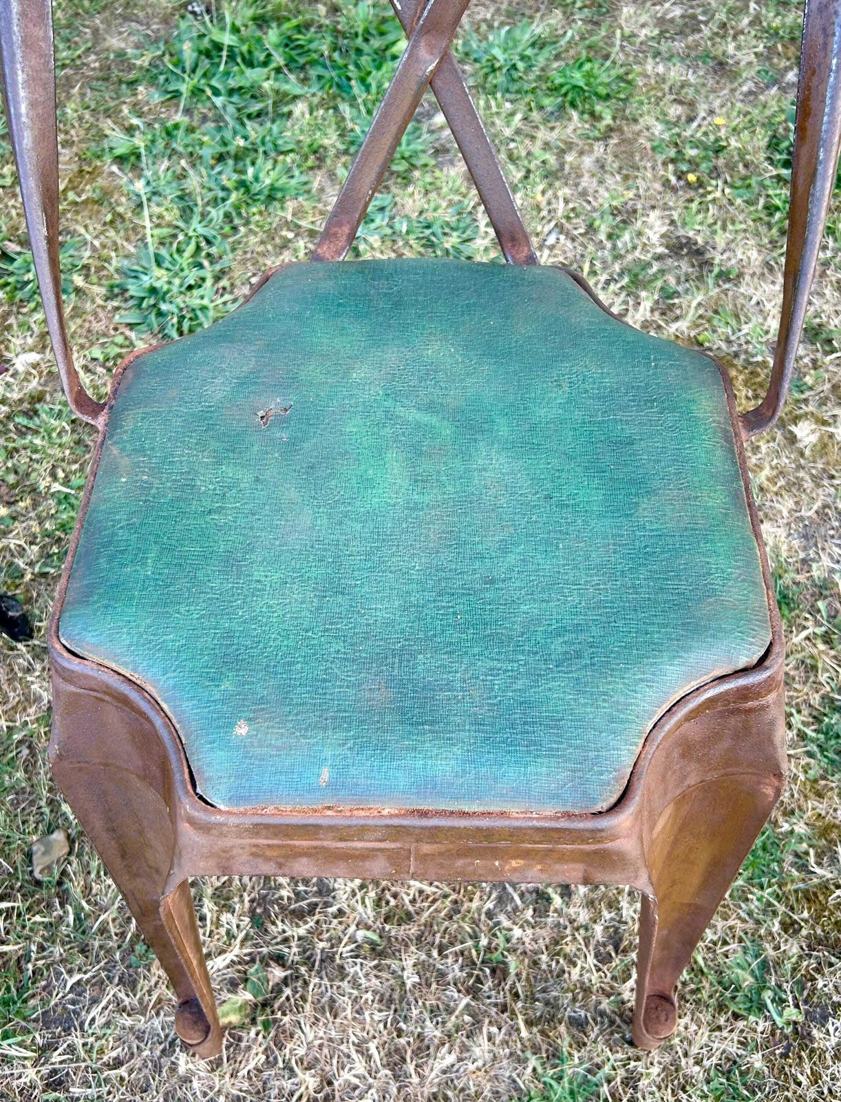 1930s Evertaut Industrial Cross Back Chair Vintage Antique Retro Metal Wooden Kitchen Factory Machinists Office Desk photo 360.0
