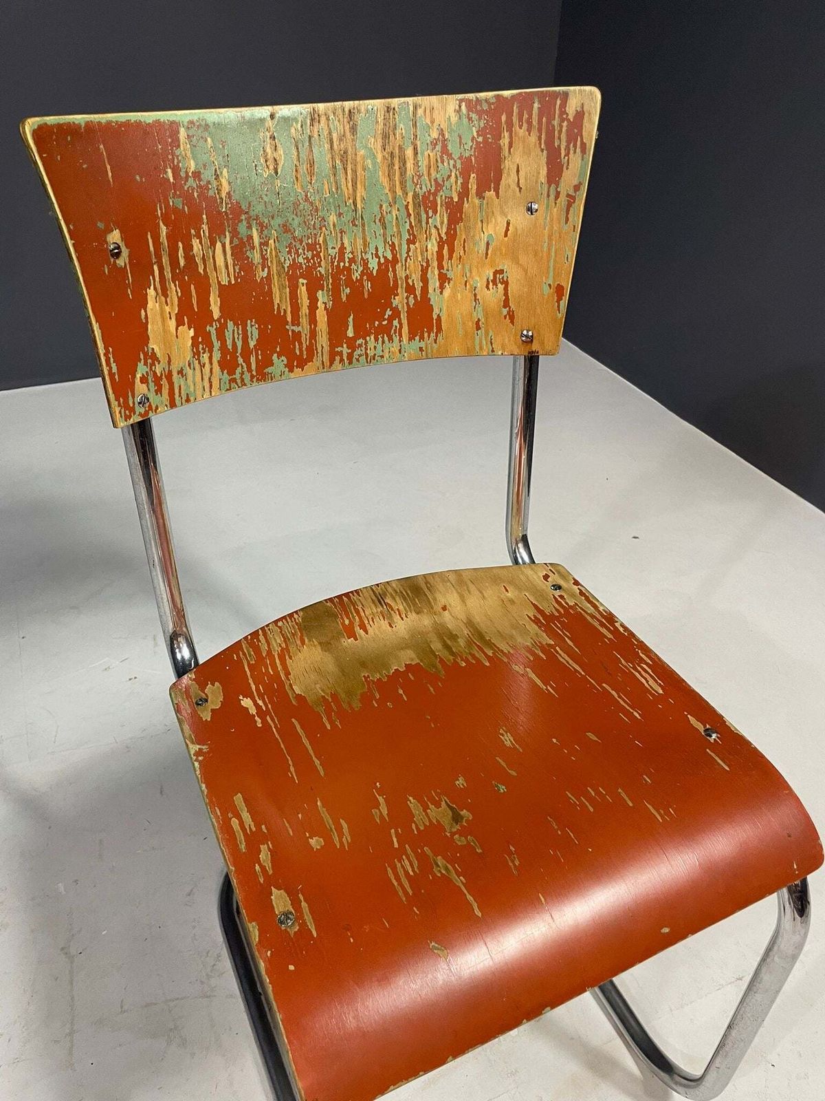 Chrome Dining Set By Robert Slezák, 1930s, Original Condition With Patina photo for sale
