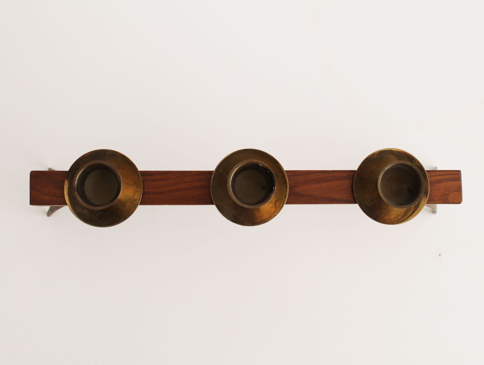 1960s Sculptural Wooden & Brass Candleholder photo buy