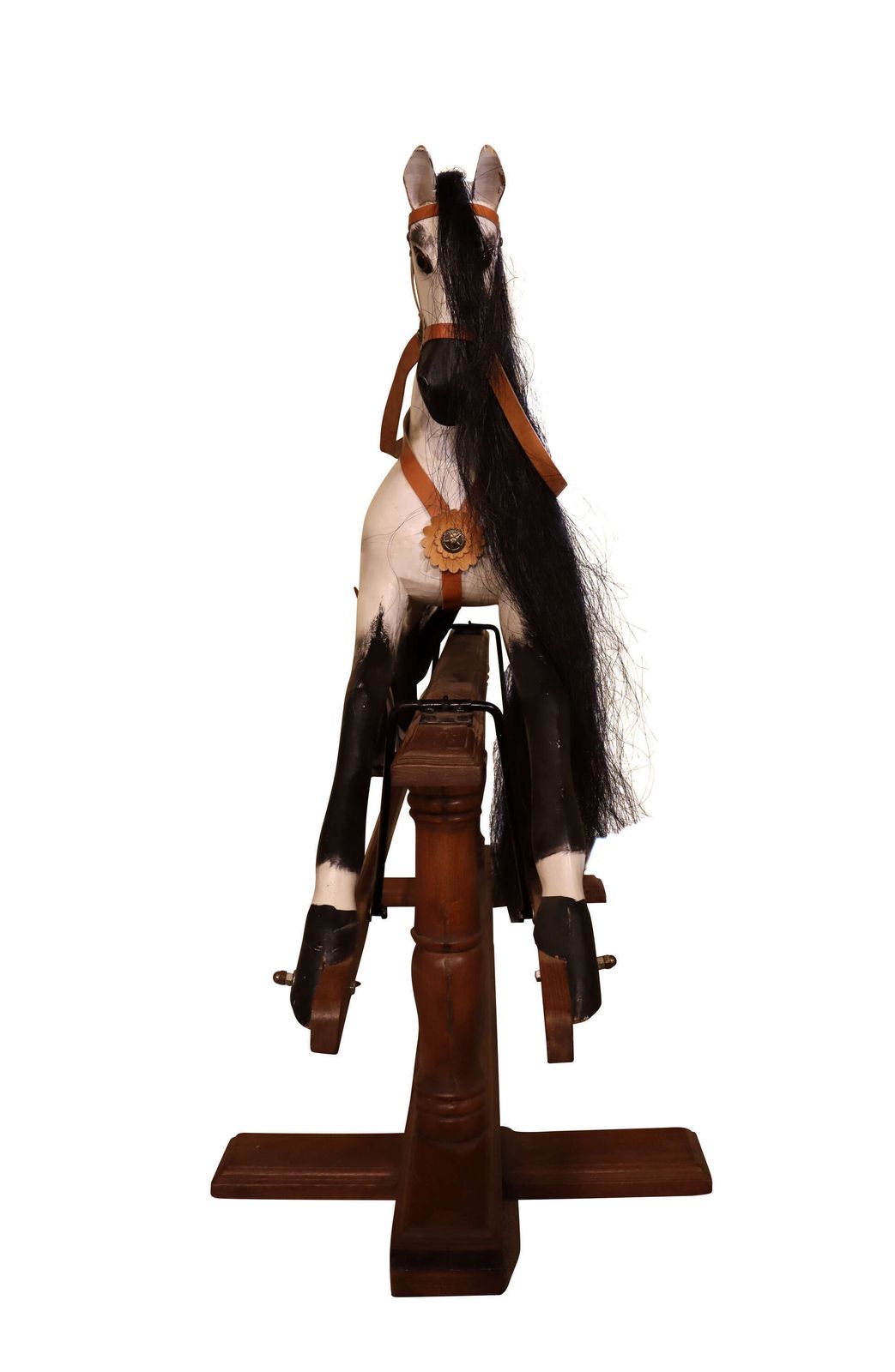 Large Mid 20th Century Dapple Grey Rocking Horse On Safety Stand photo for sale