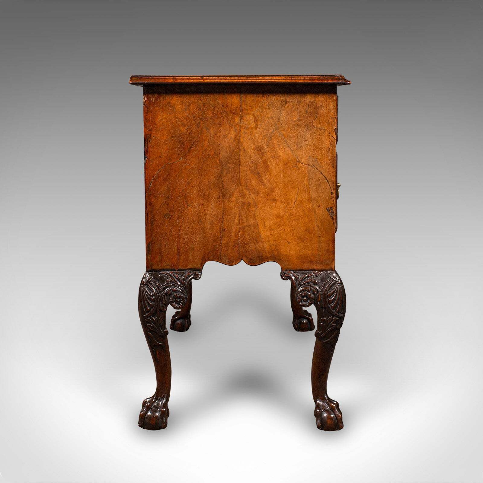 Antique Georgian Revival Lowboy, English, Walnut, Hall, Side Table, Edwardian photo for sale