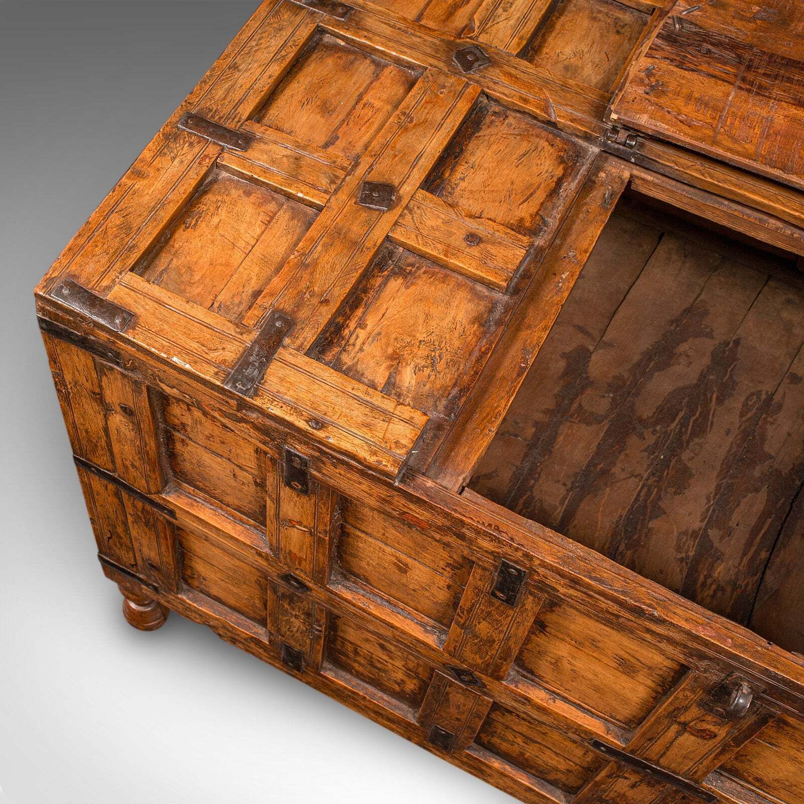 photo furniture Vintage Storage Chest, Indian Pine Pithara Trunk, Colonial Revival, Coffee Table
