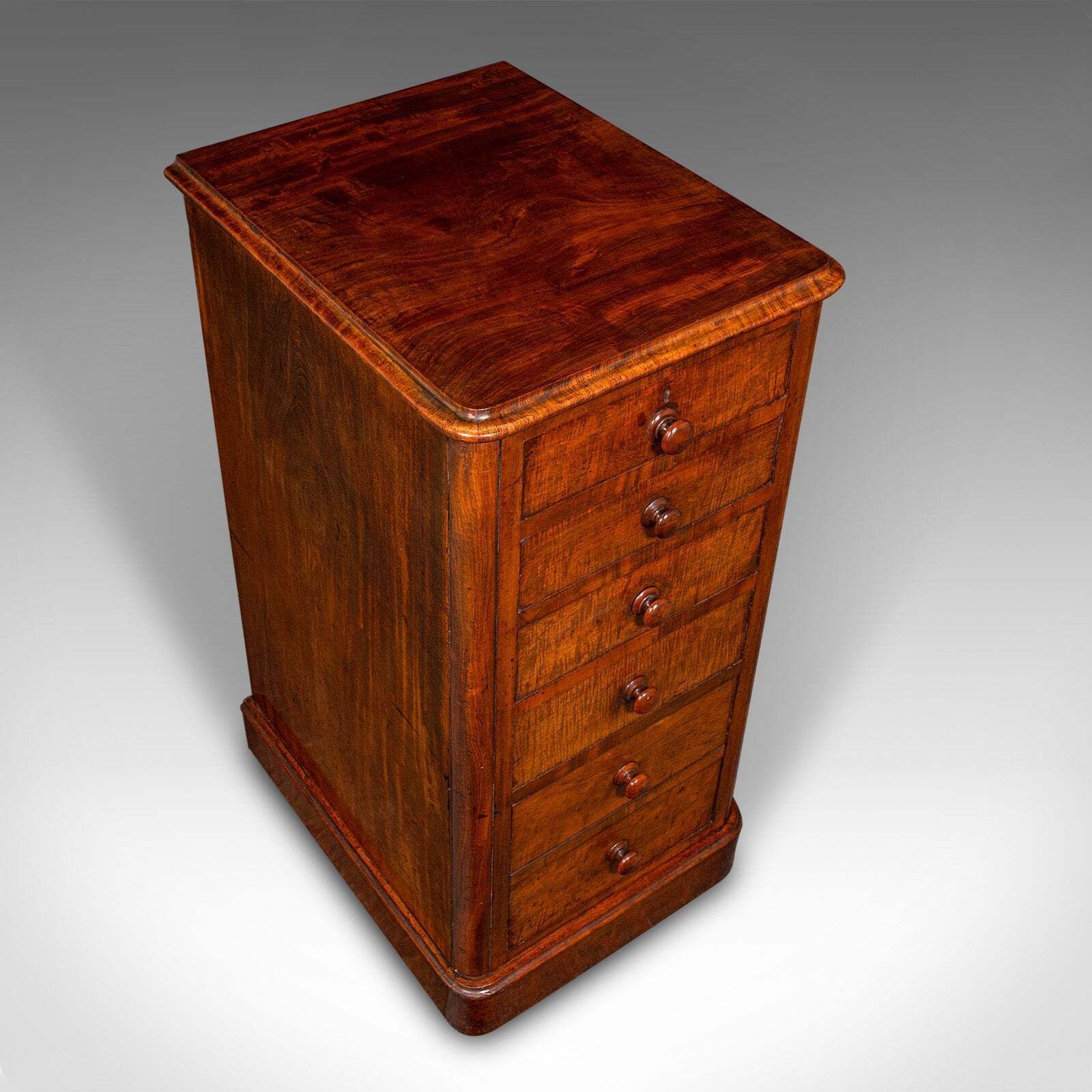 Tall Pair Of Antique Nightstands, English, Chest Of Drawers, Bedside, Victorian photo vintage