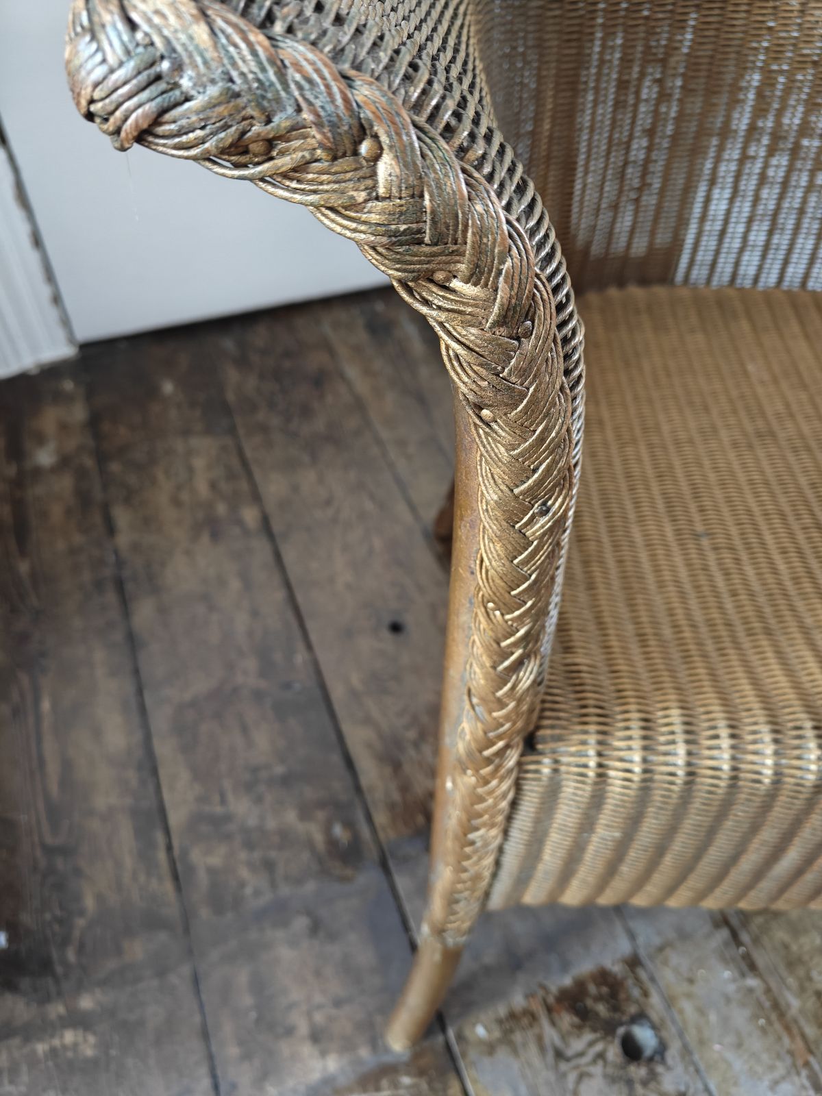 Original Lloyd Loom 'Lusty' Model Gold Chair photo for sale