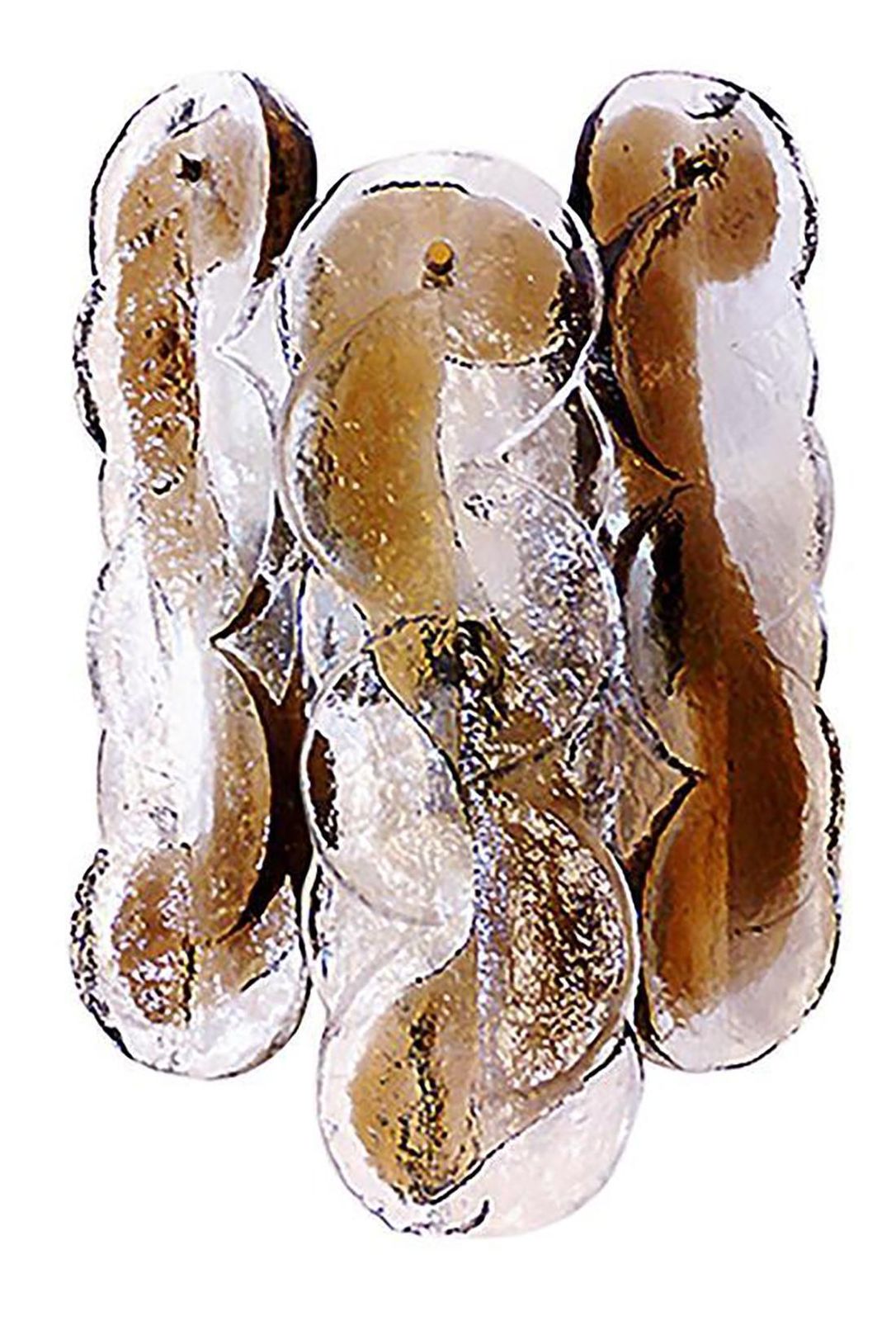 photo for sale 1 'Of 3' Amber Murano Citrus Swirl Wall Sconce Glass & Brass Kalmar Austria 1960