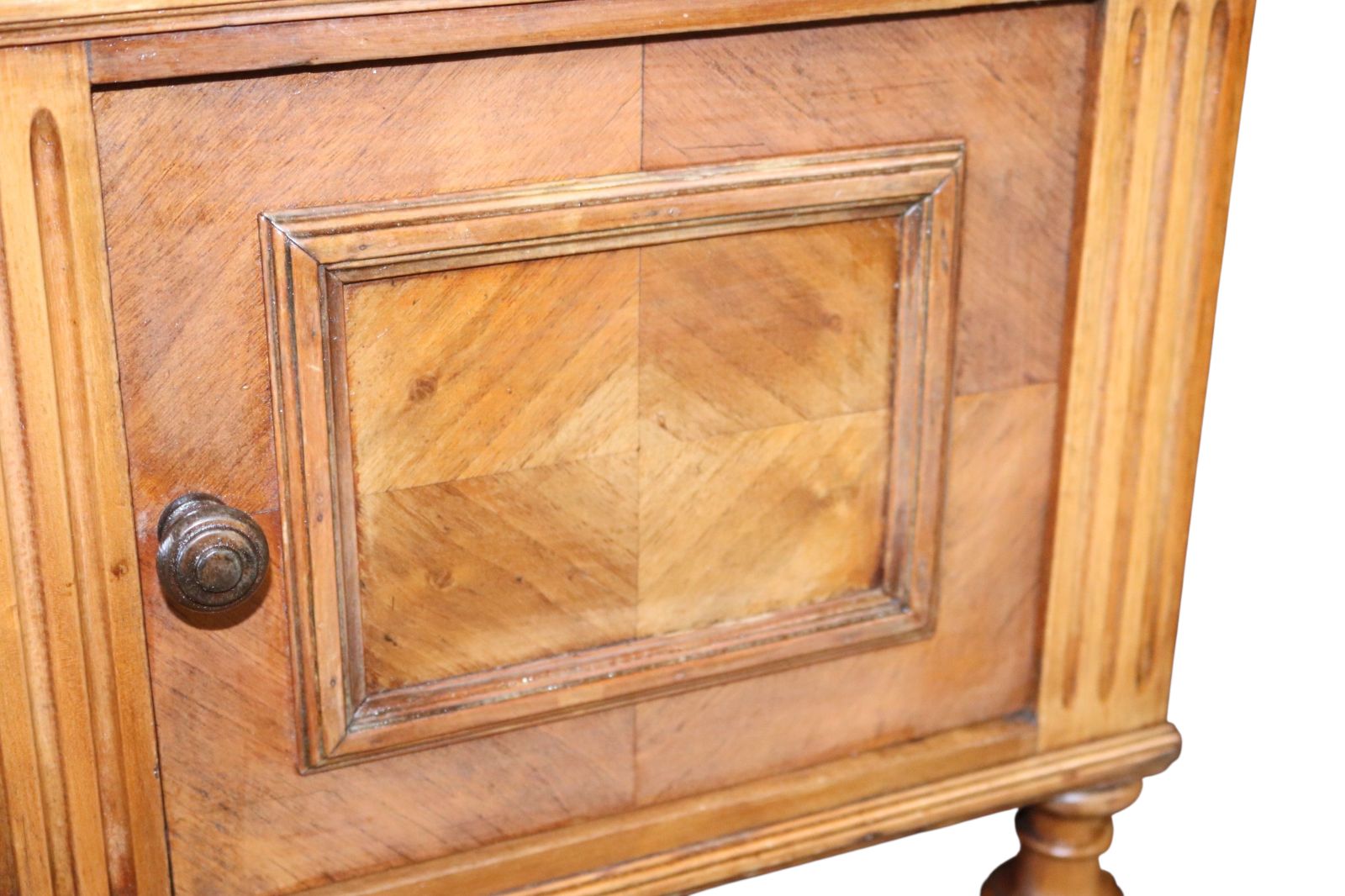 Antique French Walnut Marble Top Bedside Cabinet / Nightstand photo Furniture