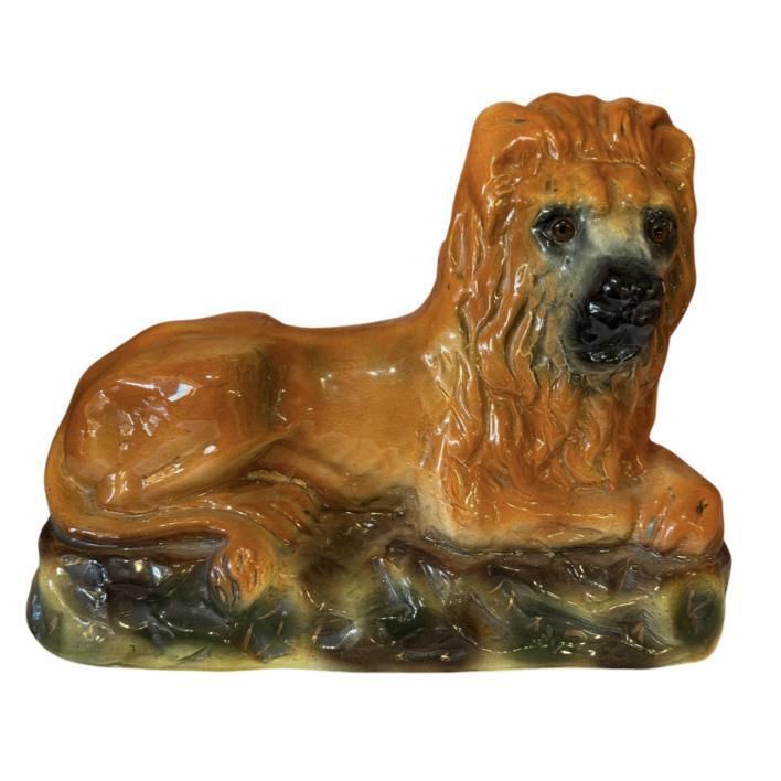 Pair Of Victorian Staffordshire Lions photo for sale