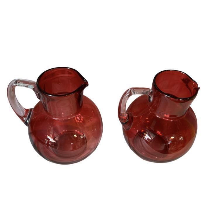 Pair Of Victorian Cranberry Glass Jugs photo furniture