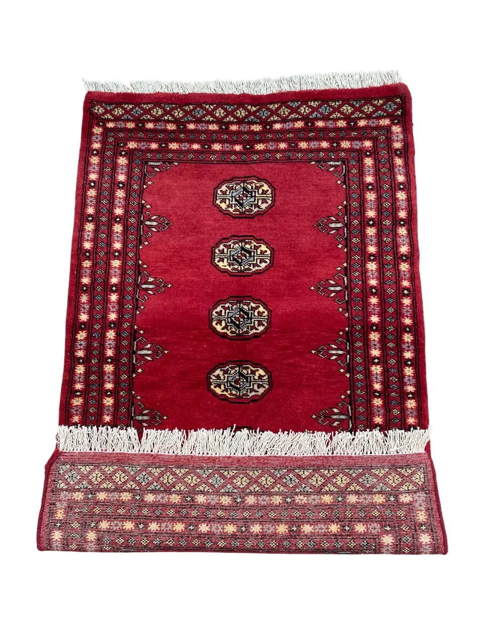 Hand Knotted Bokhara Rug Small Bohemian Oriental Carpet photo Textiles