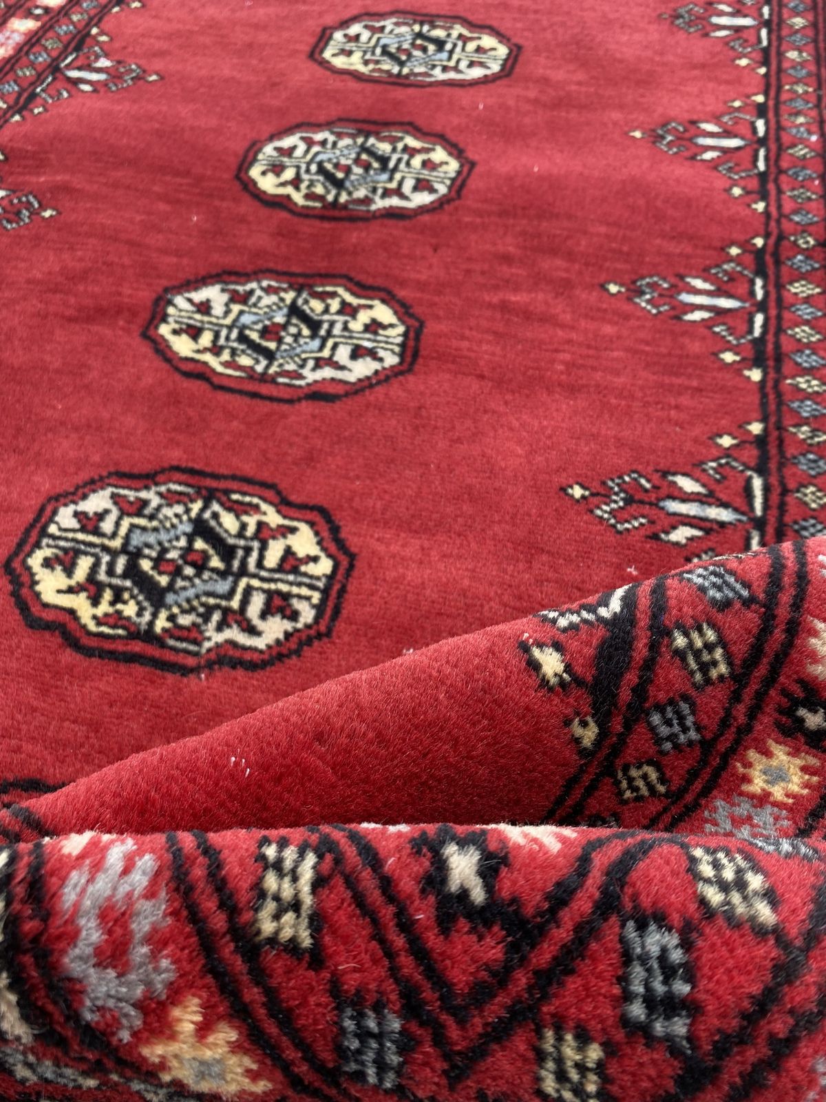 photo for sale Hand Knotted Bokhara Rug Small Bohemian Oriental Carpet