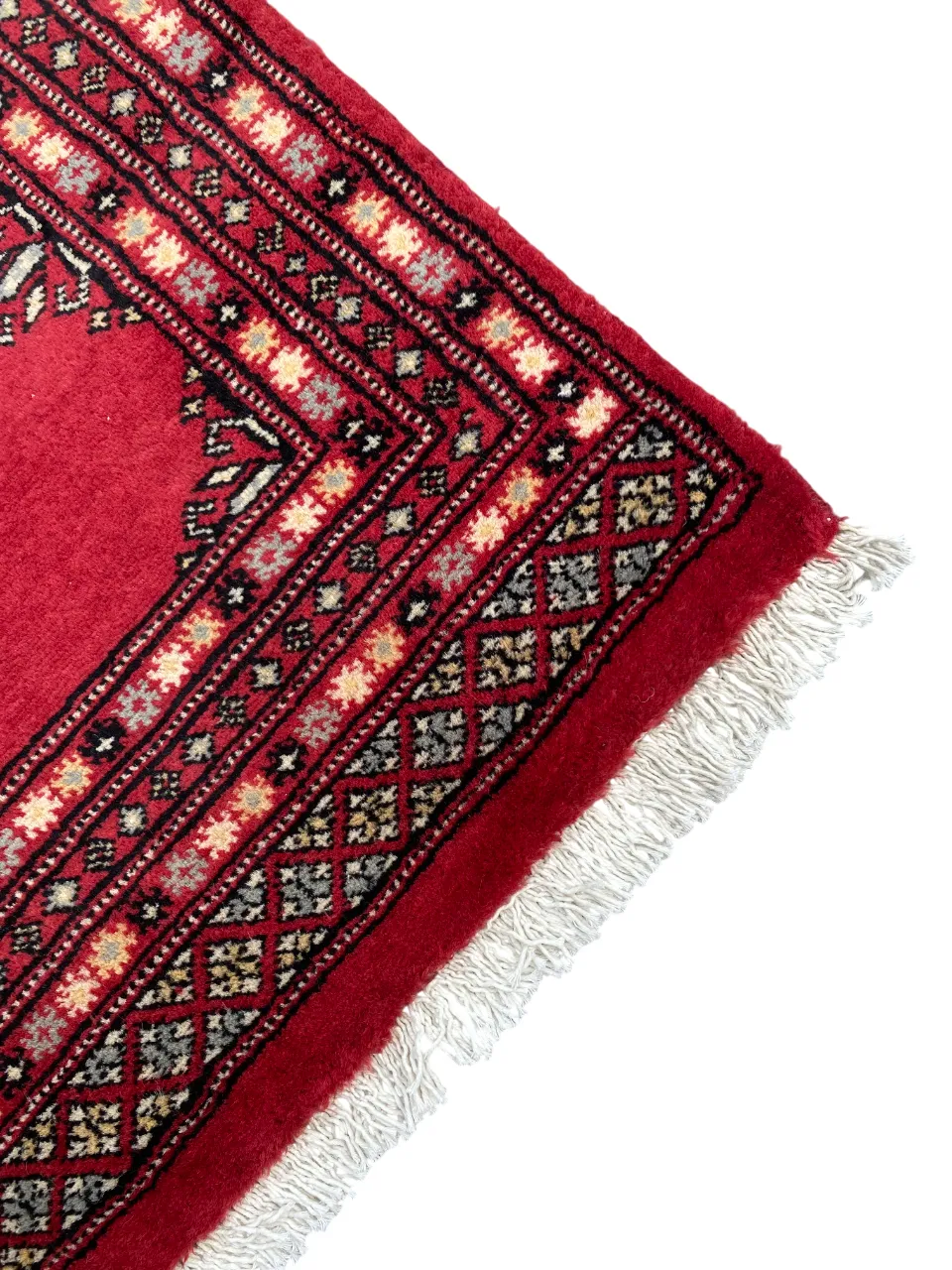 Hand Knotted Bokhara Rug Geometric Wool Carpet 3x4 photo 194.0