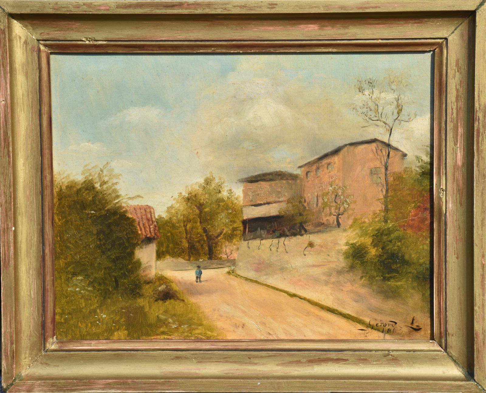 photo vintage L. Guérard, Village In The Beaujolais (1889)