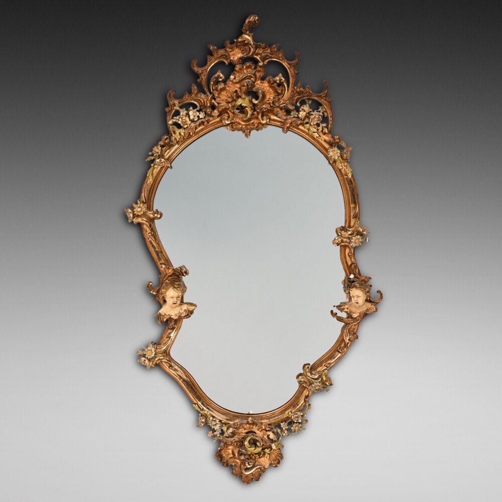 Early 20th C Italiante Giltwood And Gesso Mirror photo furniture