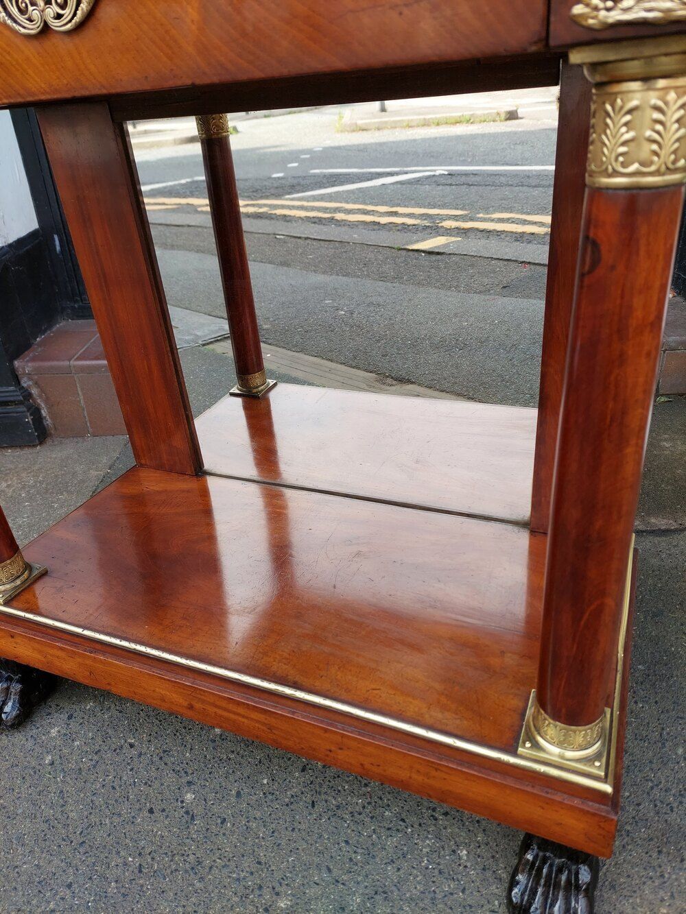 Early 20thc French Figured Mahogany Console Table photo Furniture
