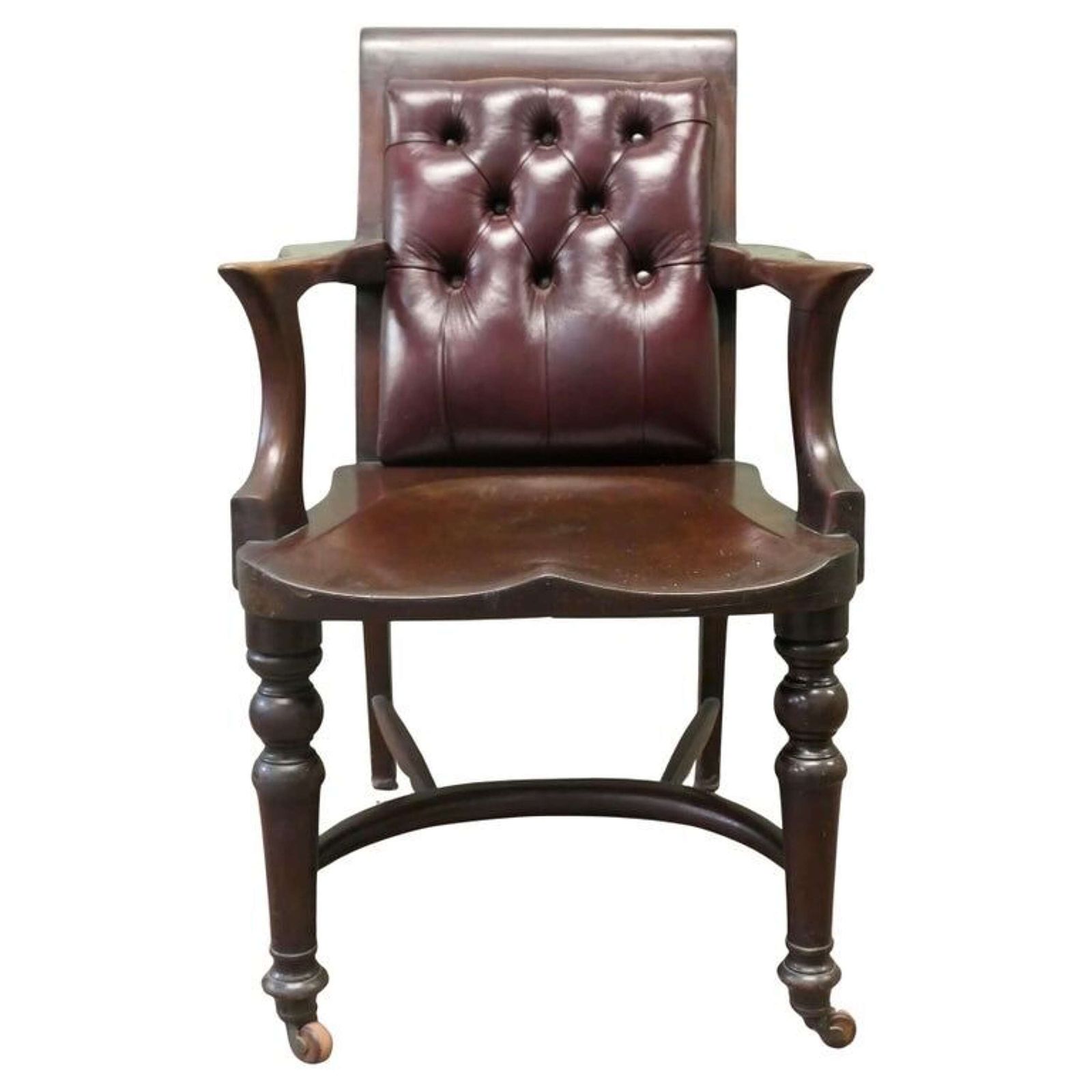 A Rare English Georgian Button Back Desk Chair