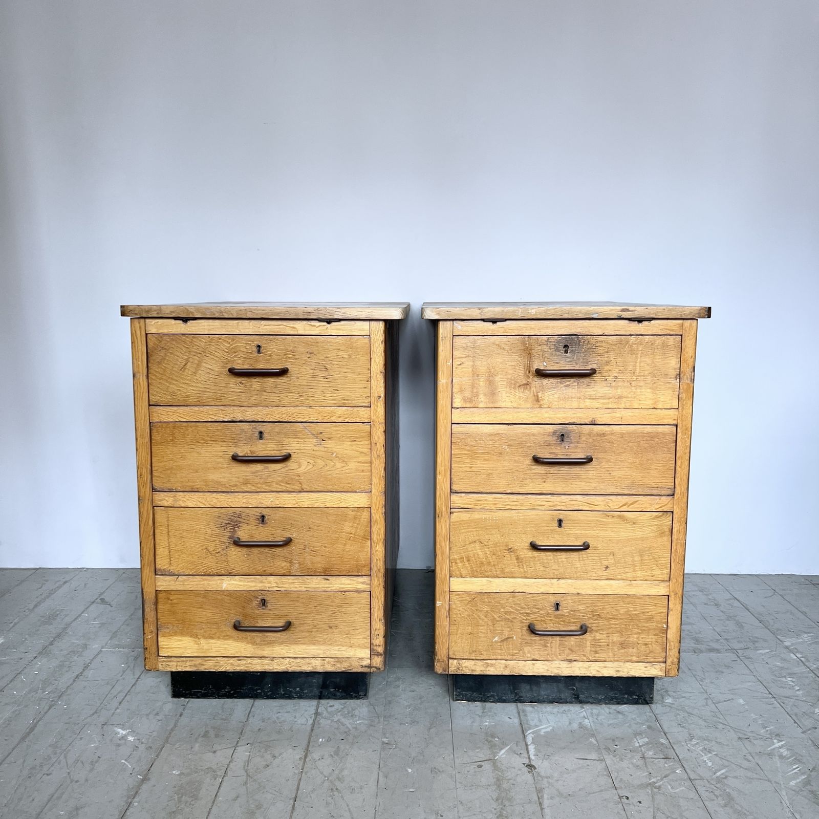 Large Industrial Mid Century Oak Drawers