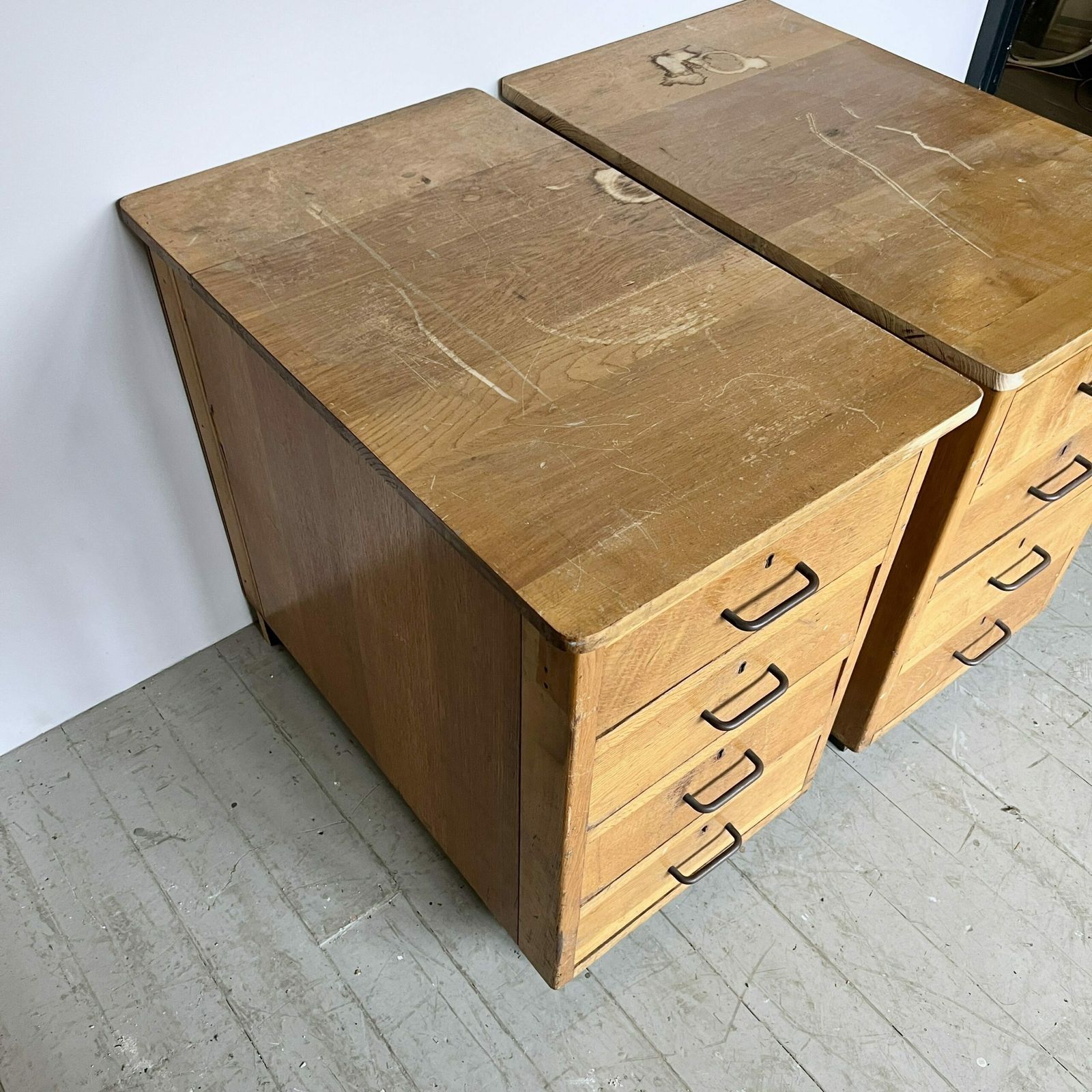 Large Industrial Mid Century Oak Drawers photo Furniture