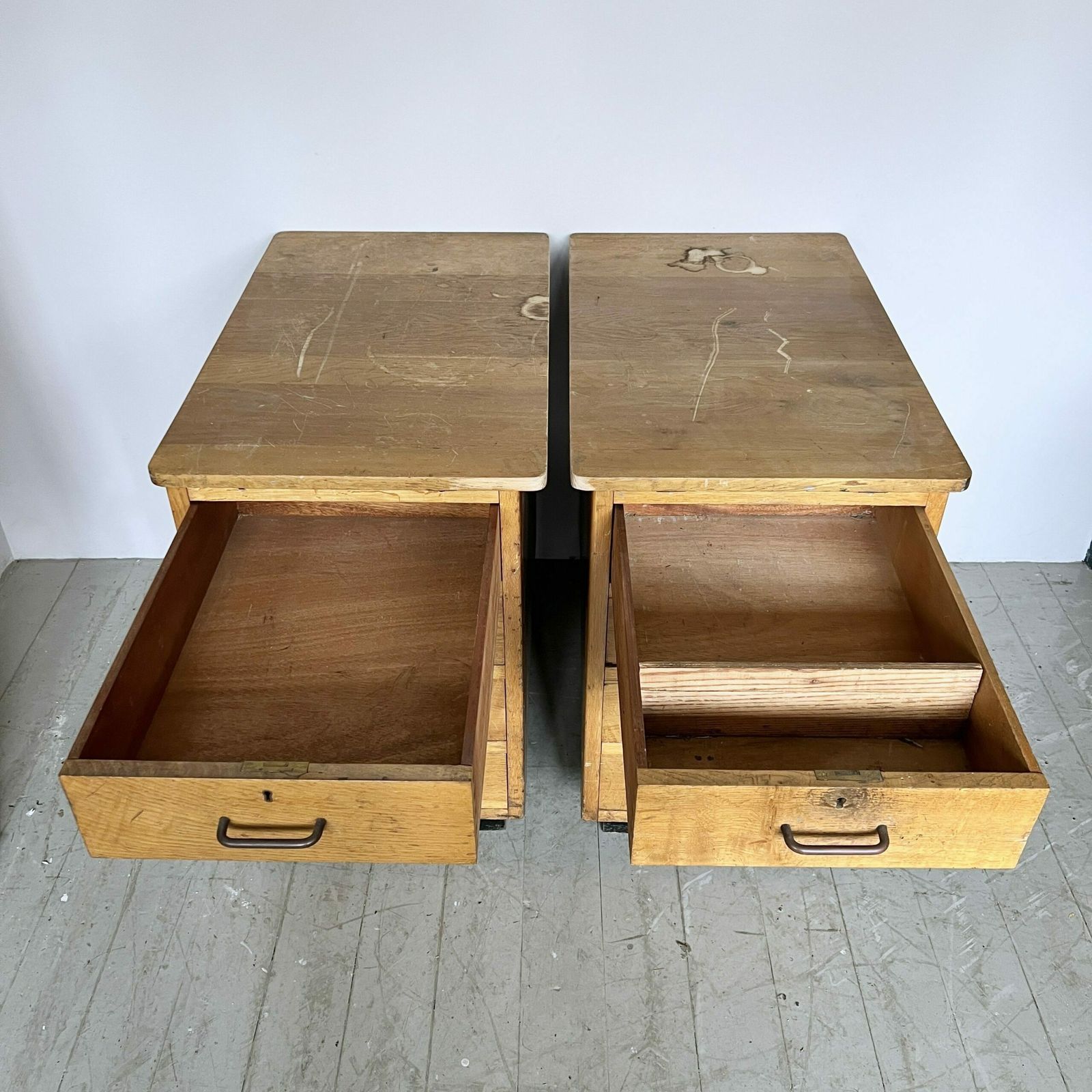 Large Industrial Mid Century Oak Drawers photo 197.5