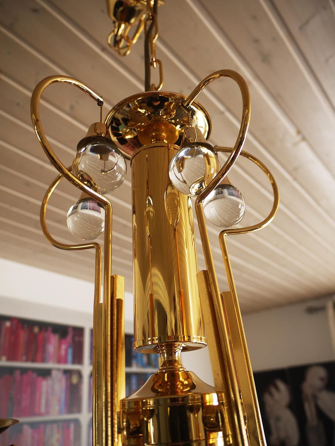 Murano Teardrop Chandelier Glass & Gilt Brass By Gaetano Sciolari, Italy, 1960s photo buy
