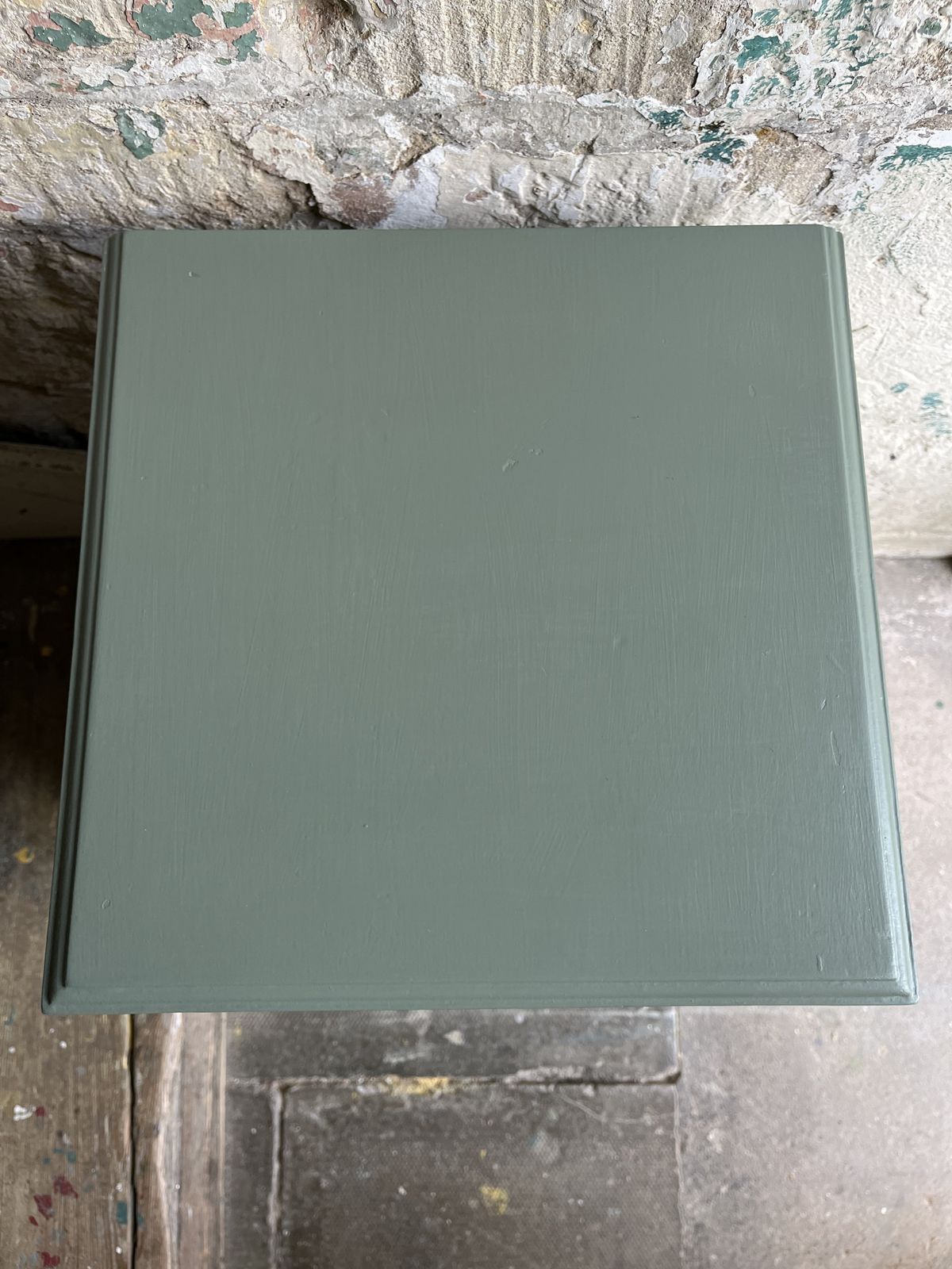 photo furniture Victorian Green Painted Bedside Pot Cupboard