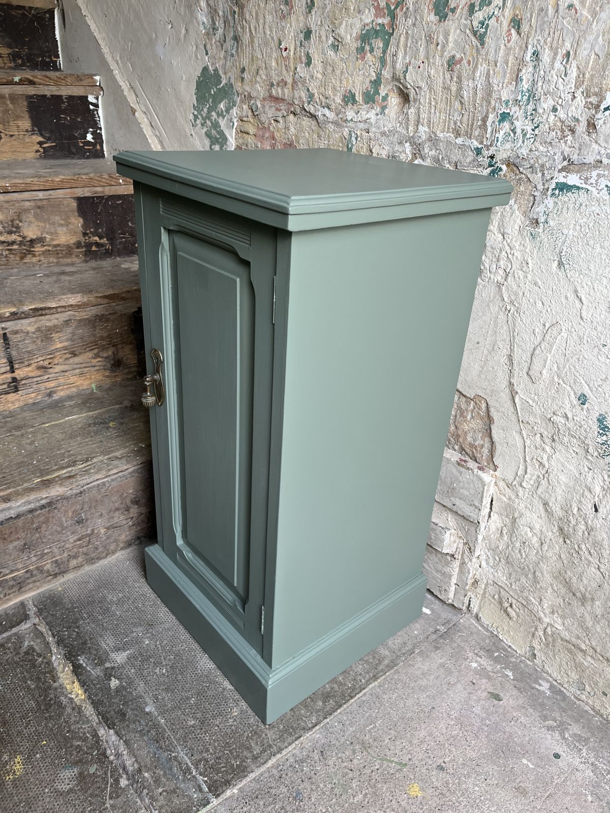 photo for sale Victorian Green Painted Bedside Pot Cupboard