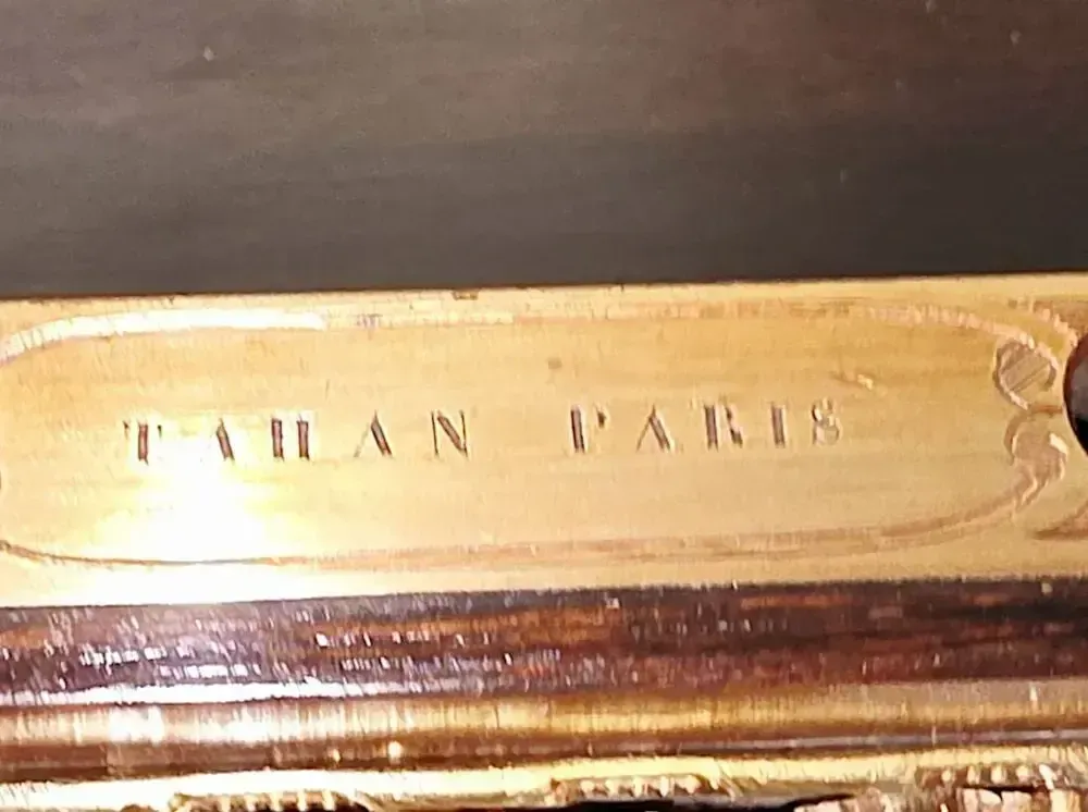 A Very Rare 19th Century Inlaid Ormolu Mounted Work Or Lamp Table Stamped 'Tahan Paris' photo 4292.7702