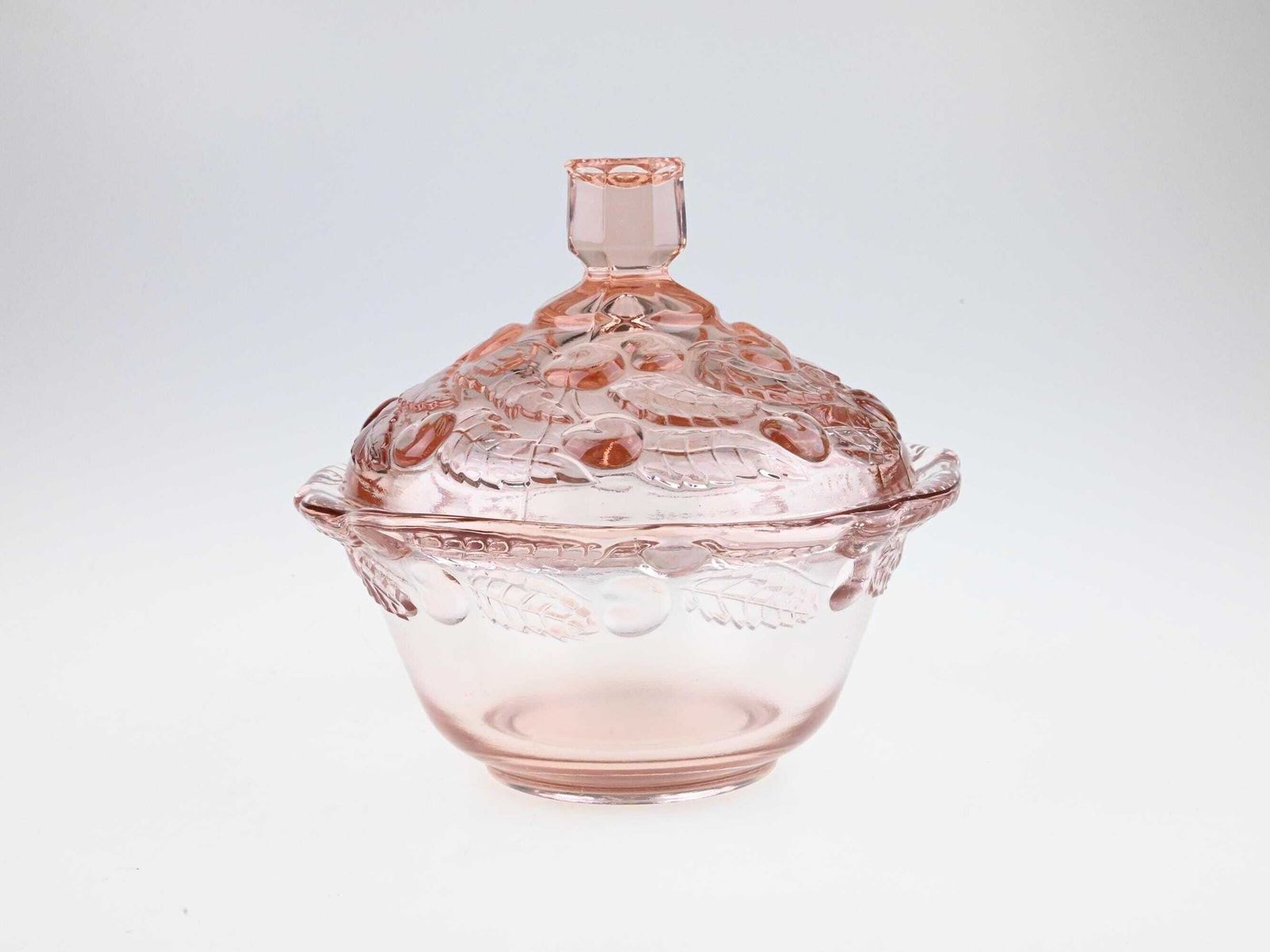 Antique Pink Glass Candy Dish With Lid, Vintage Decorative Box, Pink Bowl, Glass Bowl, Vintage Bowl, Mid Century Bowl, Vintage Glass
