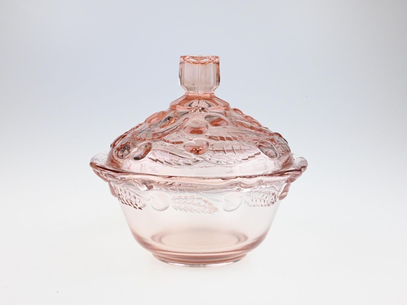 Antique Pink Glass Candy Dish With Lid, Vintage Decorative Box, Pink Bowl, Glass Bowl, Vintage Bowl, Mid Century Bowl, Vintage Glass photo Home Decor