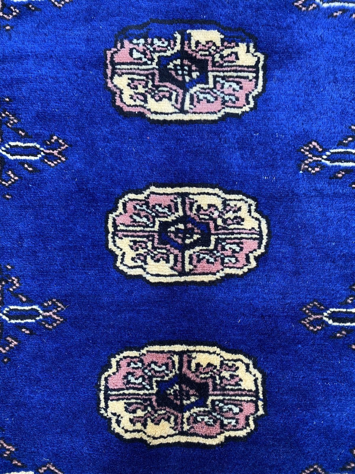 Small Navy Blue Oriental Bokhara Rug photo Textiles