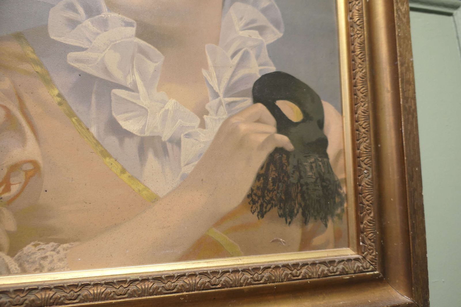 Oil Painting On Board Portrait Of A Masquerade photo 900.0