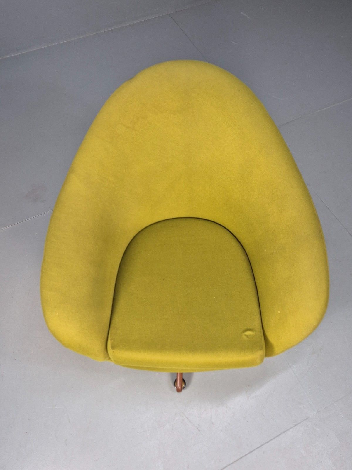 Vintage Egg Chair Teak Swivel And Rock Base Green  1960s Retro Mcm Eb9797 Mswi photo for sale