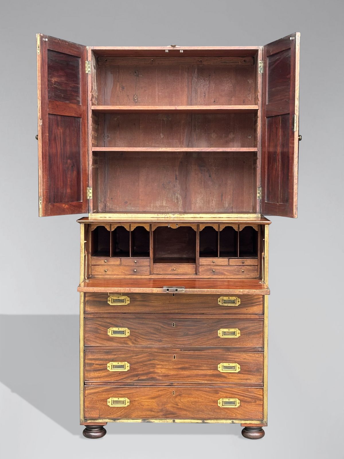19th Century Victorian Period Mahogany Military Cabinet photo for sale