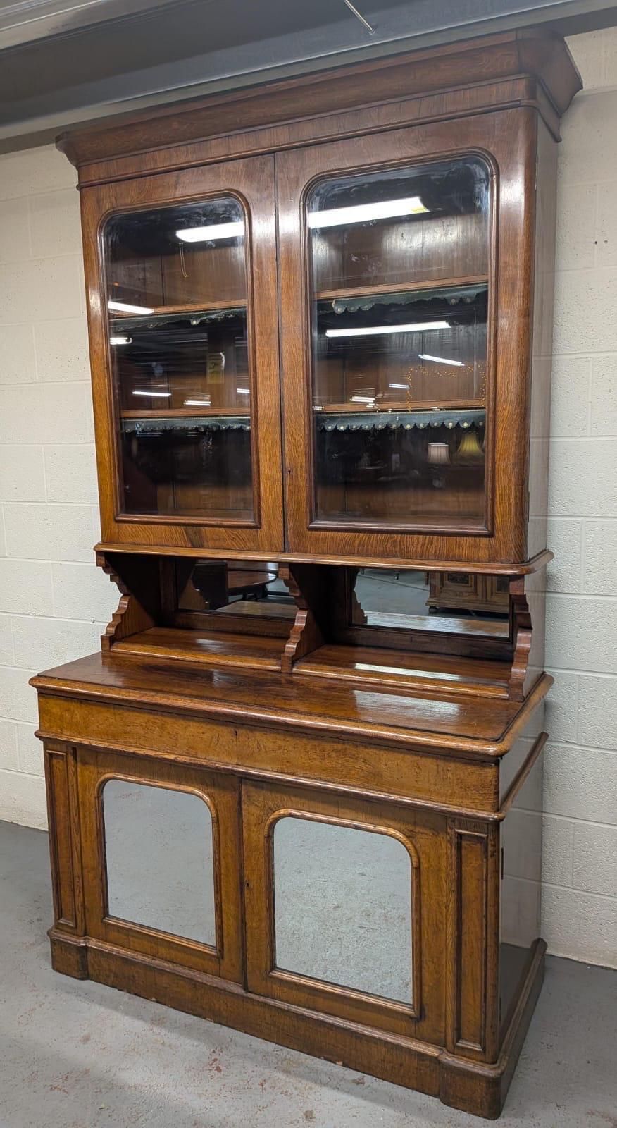 Victorian Pollard Oak Large Bookcase photo for sale