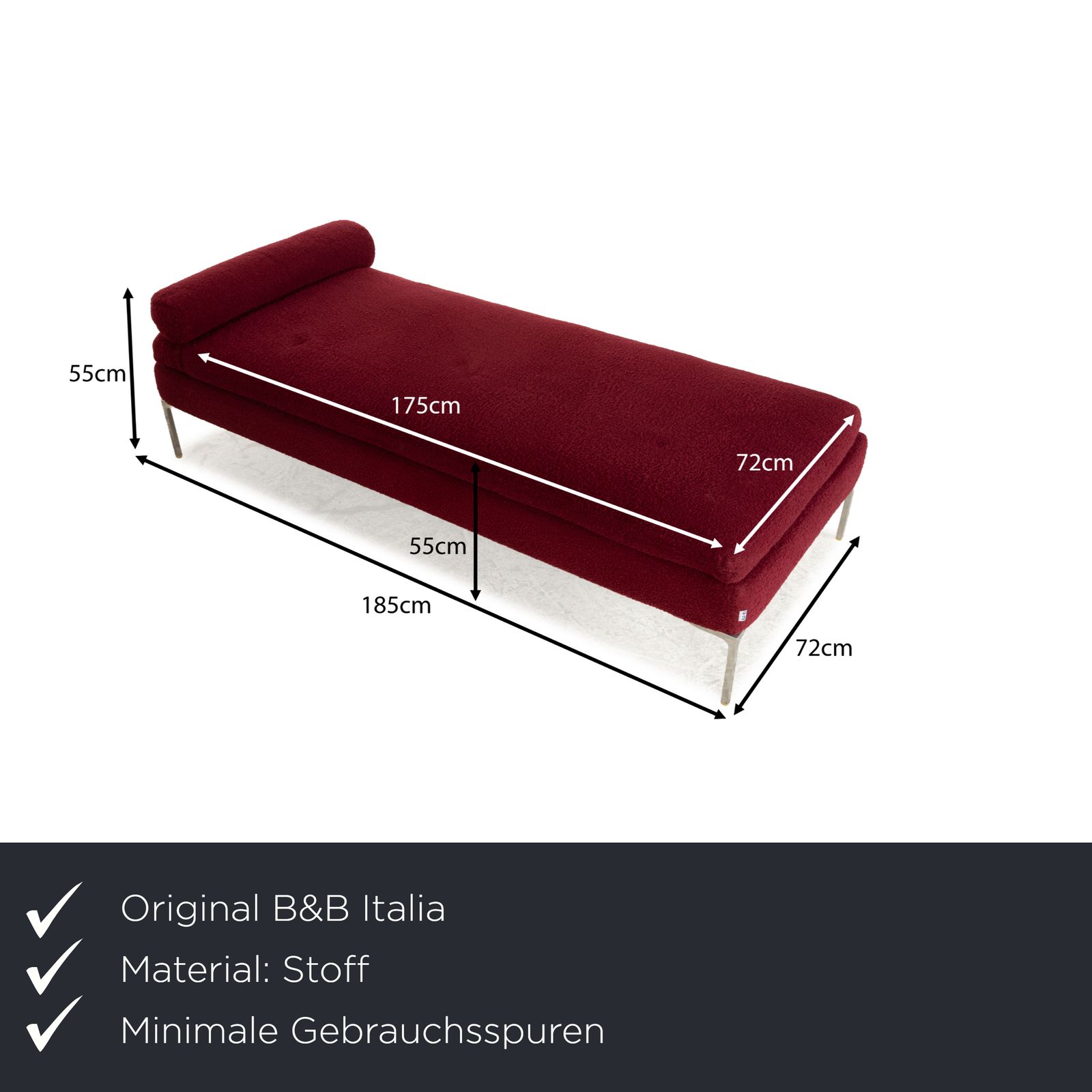 Méridienne B&B Italia Charles en tissu rouge photo furniture